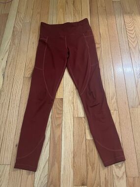 ZYIA Burgundy High-Waist Leggings